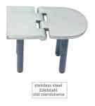 Zawias z gwintem, INOX A4, nierdzewny, kwasoodporny