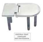 Zawias z gwintem, INOX A4, nierdzewny, kwasoodporny