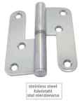 Zawias INOX, dzielony rozłączny, drzwiowy, nierdzewny