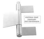 Zawias INOX, dzielony rozłączny, trzyczęściowy, do przyspawania, długie wąsy