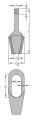 Końcówka stożkowa do lin DIN 83313, forma A, ucho 2